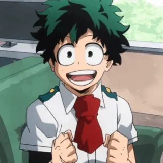 🥦 Izuku Midoriya My Hero Academia 애니메이션, 캐릭터, 나의 히어로 아카데미아, 미도리야 이즈쿠, 웃는, 히어로 telegram sticker