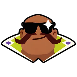🤨 cartoon, sticker, sunglasses, mustache telegram sticker