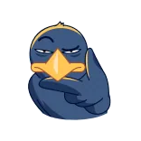 🤔 pájaro, dedo corazón, dibujo animado telegram sticker
