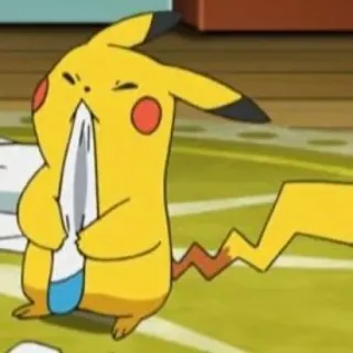 ⚡️ Pikachu Pokemon pokemon, pikachu, anime, cartone animato, piangere, triste telegram sticker