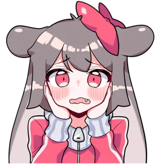 🎀 Anime, Kartun, Kawaii, Lucu, Stiker, Memerah, Malu, Gadis whatsapp sticker