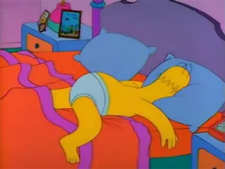 🛌 Homer Simpson The Simpsons 만화, 수면, 침대, 게으른, 기저귀 telegram sticker
