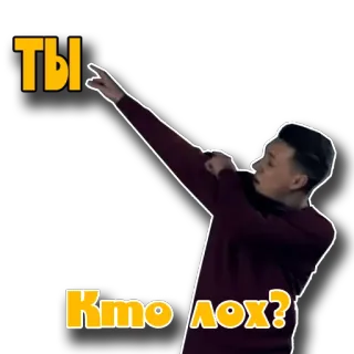 😊 Ты Кто лох? insulte, russe, pointer, question whatsapp sticker
