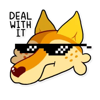 😎 DEAL WITH IT fatti tuoi, occhiali da sole, meme, cane, cartone animato, cool telegram sticker