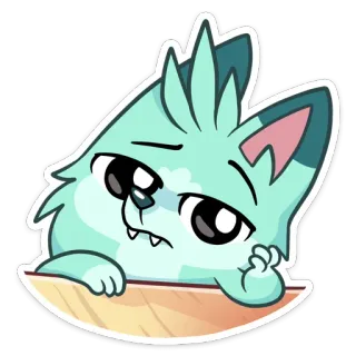 🤔 gato, lindo, animal, sticker, dibujo animado telegram sticker