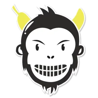 🤩 aap, dier, cartoon, grappig, wonderlijk telegram sticker