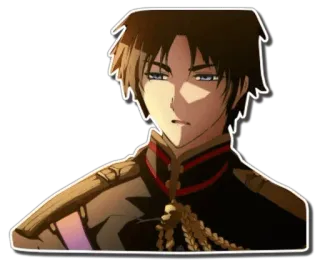 😞 Anime, Militär, Uniform, Charakter telegram sticker
