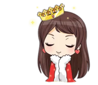 👸 princesa, rainha, coroa, chibi, menina, fofo, desenho animado telegram sticker