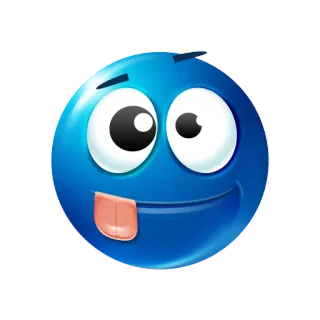 🤪 Emoji, Smiley, Blu, Cartoni animati, Lingua, Stupido telegram sticker