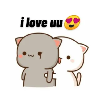 ❤️ i love uu amor, gatos, lindo, romántico whatsapp sticker