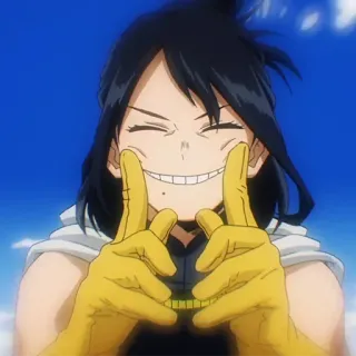 🎭 Ms. Joke My Hero Academia Аниме, Моя геройская академия, Мисс Джоук, Улыбка, Персонаж, Герой, Перчатки whatsapp sticker