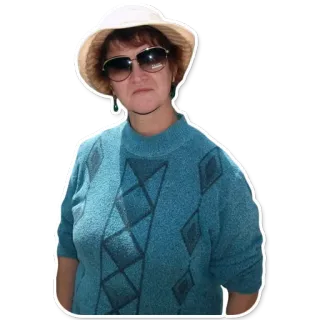 😎 mulher, chapéu, suéter, óculos de sol, feminino telegram sticker