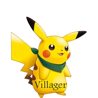 ☺️ Pikachu Villager pokemon, pikachu, aldeão, videogame whatsapp sticker
