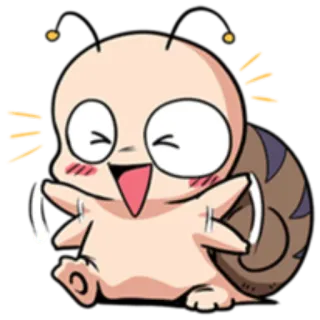 🤗 การ์ตูน, หอยทาก, น่ารัก, คาวาอิ, แอนิเมชั่น, ตัวละคร telegram sticker