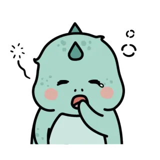 🥱 dinosaur, cute, tired, yawn, monster, sleepy telegram sticker