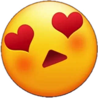 😍 Emoji, Amour, Coeur dans les yeux, Visage jaune, Émoticône telegram sticker