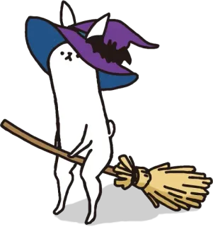 🔮 strega, gatto, halloween, scopa, magia telegram sticker