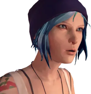 😮 Chloe Price Life is Strange Chloe, Life is Strange, rambut biru, video game, karakter whatsapp sticker