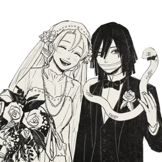 ❤️ Obanai Iguro Demon Slayer Anime, Matrimonio, Obanai, Sposa, Sposo, Serpente telegram sticker