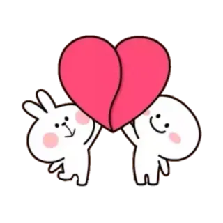 ❤️ かわいい, 愛, 動物, ハート, アニメ telegram sticker