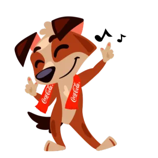 💃 anjing, kartun, jari tengah, gestur ofensif, Coca-Cola, syal telegram sticker