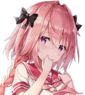 ☺️ animé, fille, cheveux roses, mignon, manga telegram sticker