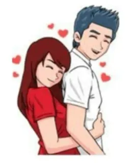 🤗 love, couple, romance, hearts, cartoon telegram sticker