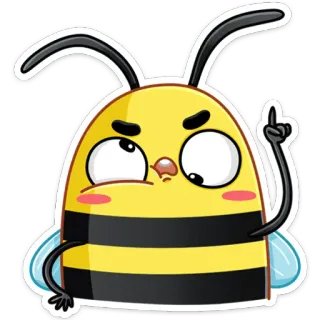 ☝️ ハチ, 漫画, 怒り, 昆虫, 動物, ステッカー telegram sticker