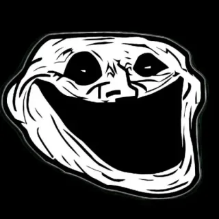 😂 Trollface Meme, Internet, Troll, Gezicht, Humor telegram sticker