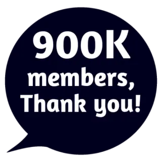 ❤ 900K members, Thank you! Mitglieder, Danke, Feier, 900k, Community, Erfolg whatsapp sticker