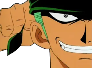 😬 Zoro One Piece anime, pirate, swordsman, Roronoa, straw hat telegram sticker