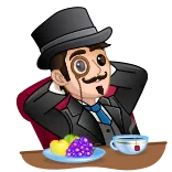 🤟 monocle, top hat, gentleman, mustache, tea, victorian, formal wear whatsapp sticker