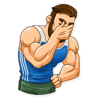 🤦‍♂️ man, fitness, verdrietig, oefening, uitgeput telegram sticker