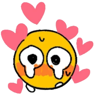 💕 Emoji, Amour, Coeurs, Mignon, Visage jaune telegram sticker