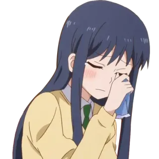 😖 anime, girl, crying, sad, emotional, tears, kawaii whatsapp sticker