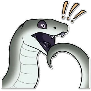 ❕ serpiente, animal, reptil, dibujo animado whatsapp sticker