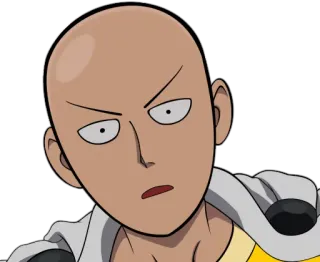 😟 Saitama One-Punch Man Аниме, Ванпанчмен, Сайтама, Герой, Смешной whatsapp sticker