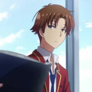 ✨ Ayanokoji Kiyotaka Classroom of the Elite Anime, Scuola, Adolescente, Personaggio, Serio telegram sticker