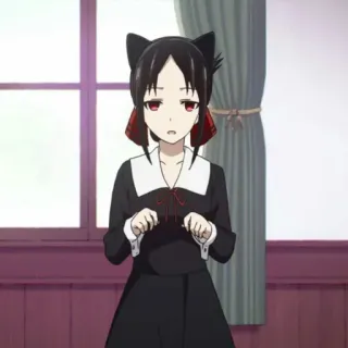 🐱 Kaguya Shinomiya Kaguya-sama: Love Is War Аниме, Кошачьи ушки, Кагуя, Шиномия, Манга, Каваий, Милый telegram sticker