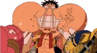 ✌ Monkey D. Luffy One Piece 애니메이션, 만화, 원피스, 루피, 만화, 스티커, 웃긴, 코믹 telegram sticker