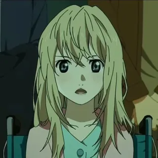 🎻 Kaori Miyazono Your Lie in April アニメ, カートゥーン, 金髪, 女の子, かおり, 四月は君の嘘, キャラクター telegram sticker