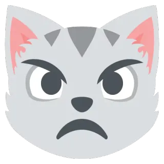 😾 Katze, wütend, Emoji, Sticker, grau, Katzenartig, Ausdruck whatsapp sticker