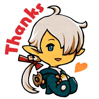 😉 Thanks ありがとう, エルフ, 漫画, キャラクター, 可愛い telegram sticker