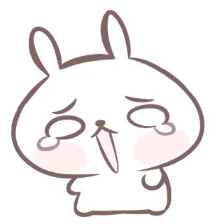 😨 coelho, fofo, desenho animado, chorando, triste, animal, branco telegram sticker