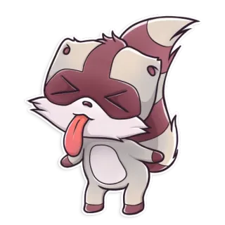 😝 Cartone animato, Animale, Adesivo, Divertente, Carino, Lingua, Procione telegram sticker
