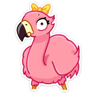 😠 漫画, フラミンゴ, 鳥, 動物, ピンク telegram sticker