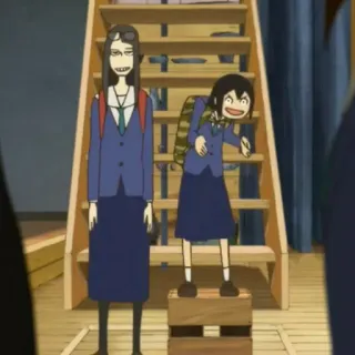 😎 Anime, Schulmädchen, Uniform, Schule, Treppe, Asiatisch, Jugend whatsapp sticker