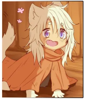 😃 Аниме, Чиби, Милый, Кошачьи ушки, Манга, Каваий telegram sticker