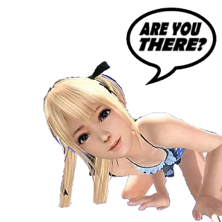 😐 ARE YOU THERE? gái anime, bong bóng chat telegram sticker