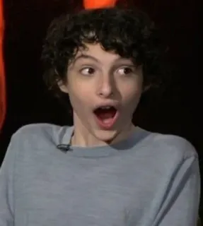 😮 Finn Wolfhard choqué, ado, garçon, acteur, Finn Wolfhard, surpris whatsapp sticker